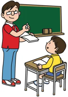 Male teacher and student