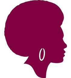 African American female purple silhouette