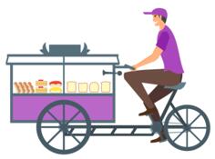 Bread Seller with cycle cart