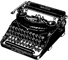 Vintage typewriter in black and white