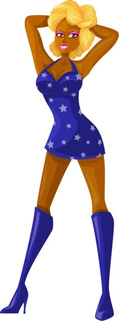 Blue clothes on young girl