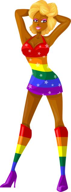 Young lady in LGBT colors