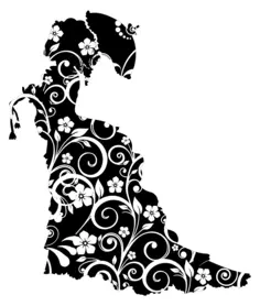 Floral Victorian lady