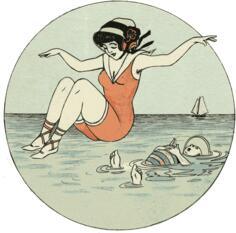 Girl in retro swimsuit