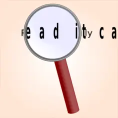 Magnifier on letters