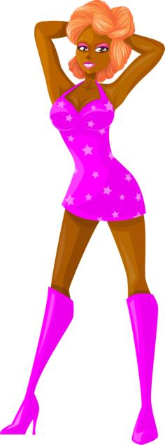 Dark-skinned exotic dancer