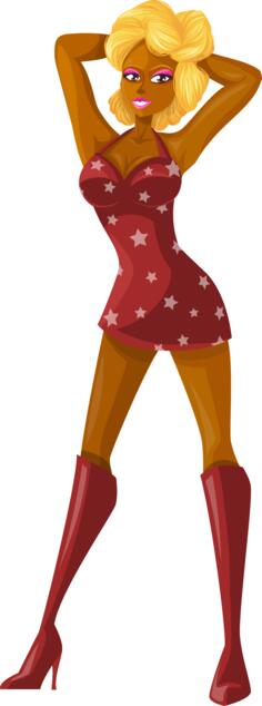 Lady in high boots