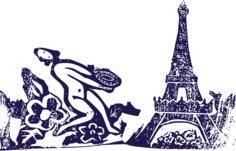 Lady and Eiffel Tower