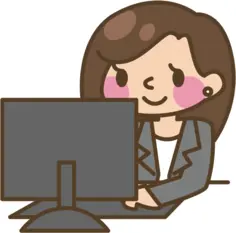 Female computer user vector image