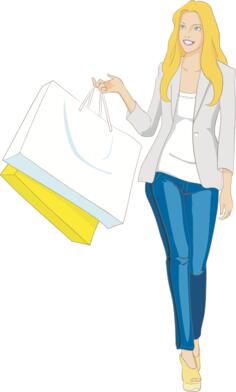 Blond shopping girl