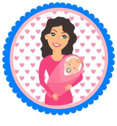 Mother holding a baby illustration