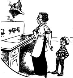 Mother, Son and Clock
