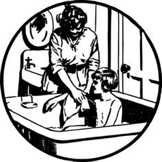 Mother is giving a bath