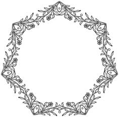Flowery vintage frame vector symbol