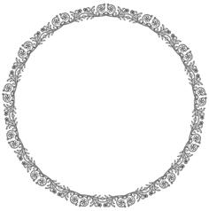 Round floral frame vector image