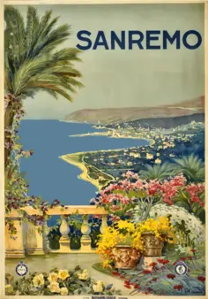 Sanremo vintage travel pster