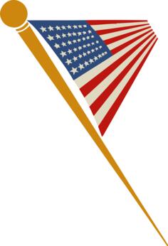US flag on pin