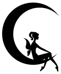 Fairy on Moon silhouette
