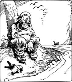 Old sailor drinking