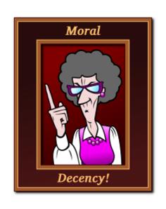 Old woman with moral decency