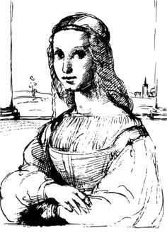 Raphaels sketch based on Mona Lisa