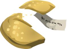 Opened fortune cookie