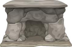 Stone fireplace