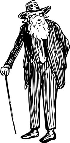 Old man with cane vector image