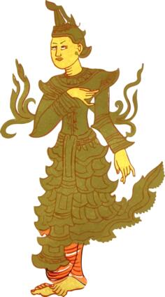 Vintage Myanmar character vector image