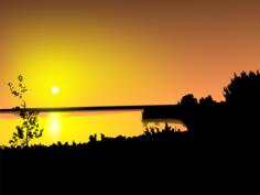 Sunset over coast