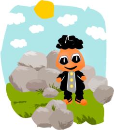 Character between rocks