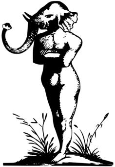 Naked elephant person