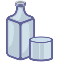 Bottle and glass vector image