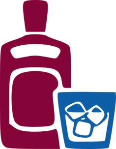 Alcohol, Ice and bottle