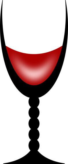 Retro wine glass with wine
