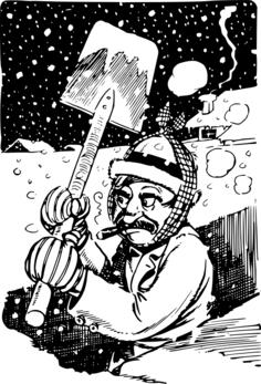 Man shoveling snow