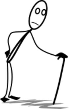 Senior stick man