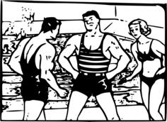 Retro beach people