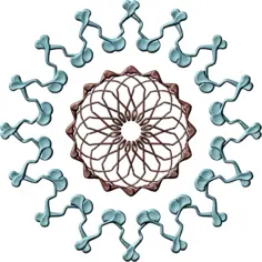 Blue and brown molecule