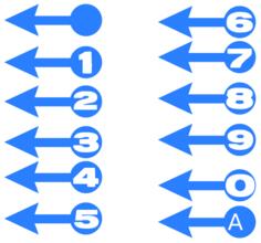 Arrows with numbers