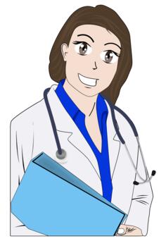 Cartoon female doctor