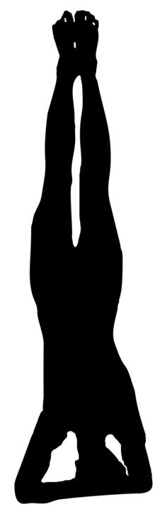 Girl in yoga pose silhouette