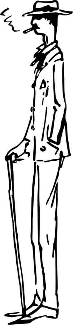 Smoking gentleman drawing