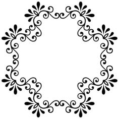Round wavy frame decoration