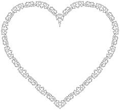 Decorative flourish silhouette heart