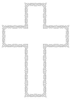 Decorative flourish silhouette cross