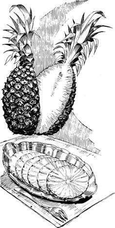 Sliced pineapples