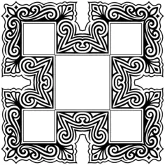 Five decorative frames