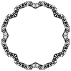 Round flowery mirror frame