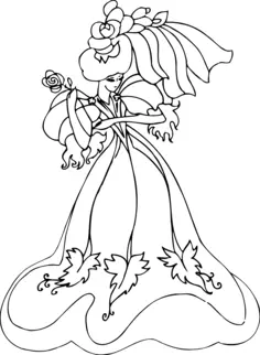 Lady with nature motifs